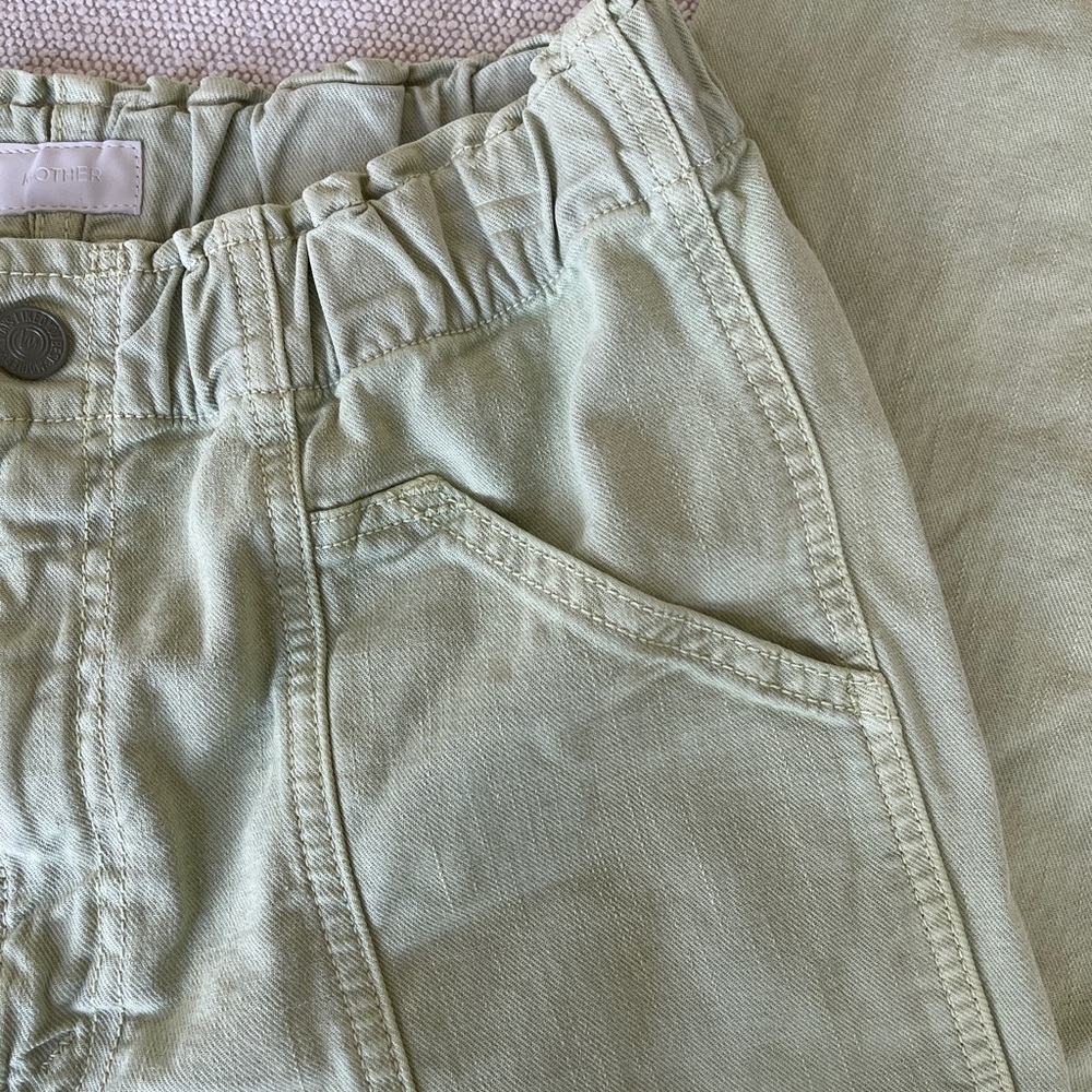 MOTHER Women's Straight Leg Jeans in Light Green - Picture 3 of 7